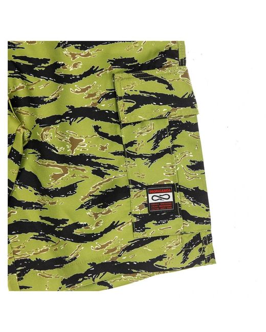 Propaganda Green Casual Shorts for men