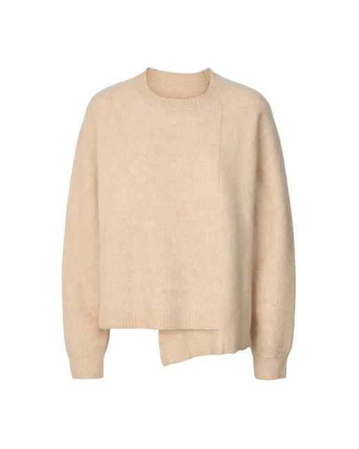 Round-Neck Knitwear di Rabens Saloner in Natural