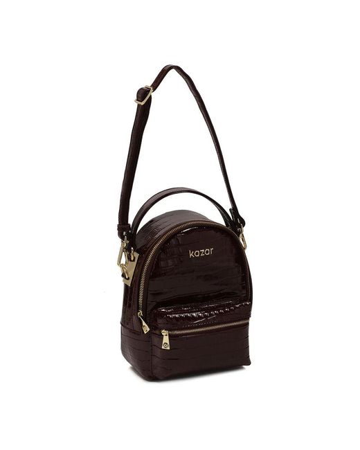 Kazar Black Geprägtes Leder 2-In-1 Rucksack