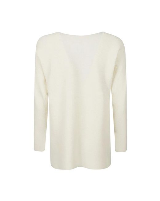 Liviana Conti White Round-Neck Knitwear