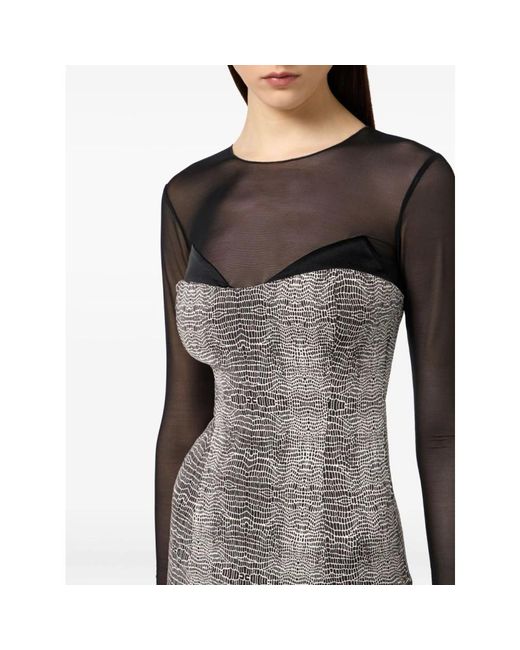 Elisabetta Franchi Gray Midi Dresses
