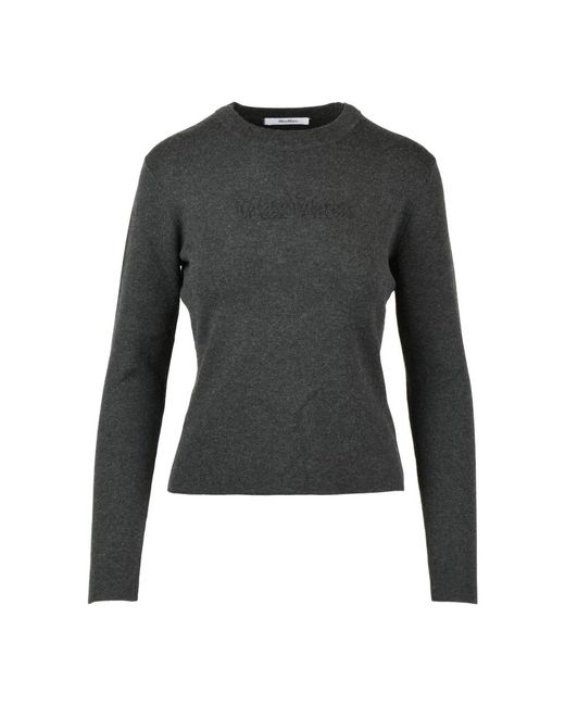 Max Mara Gray Round-Neck Knitwear