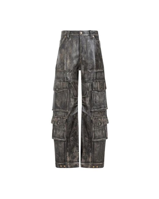 Cargo pocket nappa leather pants di Golden Goose Deluxe Brand in Gray