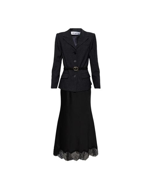 Midi Dresses Self-Portrait de color Black