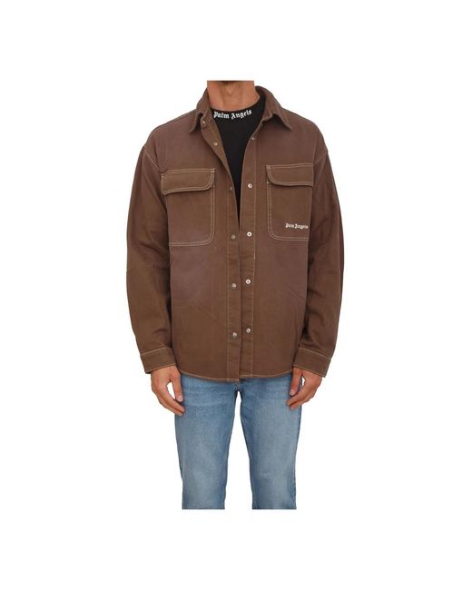 Palm Angels Giacca Camicia in het Brown voor heren