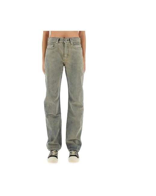 Rick Owens Green Straight Fit Jeans