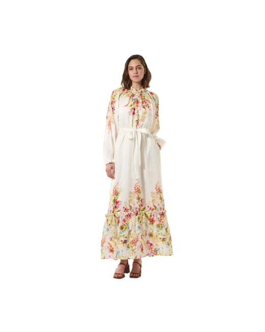 Dea Kudibal Natural Rüschen kragen leinenkleid