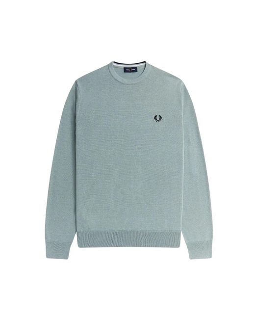 Fred Perry Hoodies & Sweatvesten ,Blauw ,Katoen Klassieke Trui Met Ronde Hals in het Blue voor heren