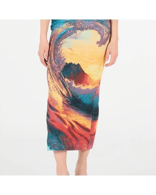 Roberto Cavalli Blue Midi Skirts