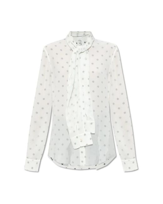 Acne White Shirt With Polka Dot Pattern