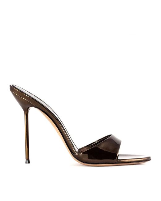 Paris Texas Brown Heeled Mules
