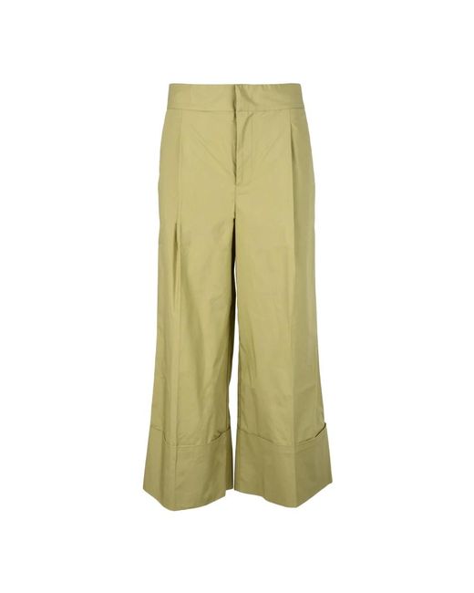 Wide Trousers Twinset de color Green