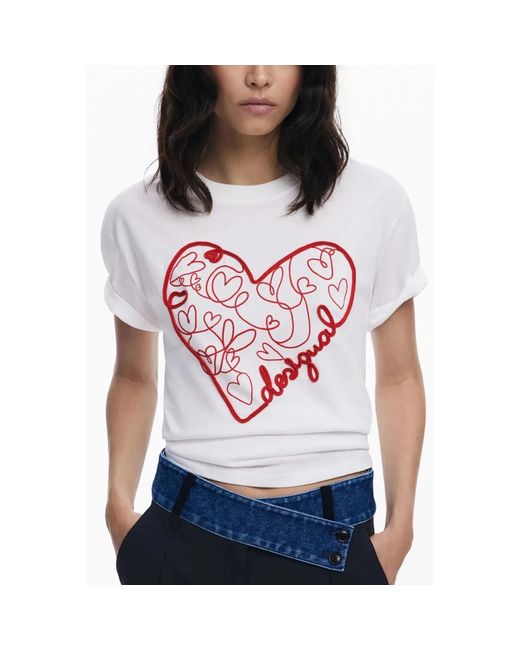 Desigual Tops ,Wit ,Katoen Ts Roma T-Shirt in het White
