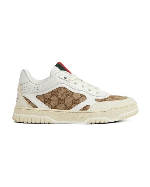 Gucci White Re-Web Sneakers