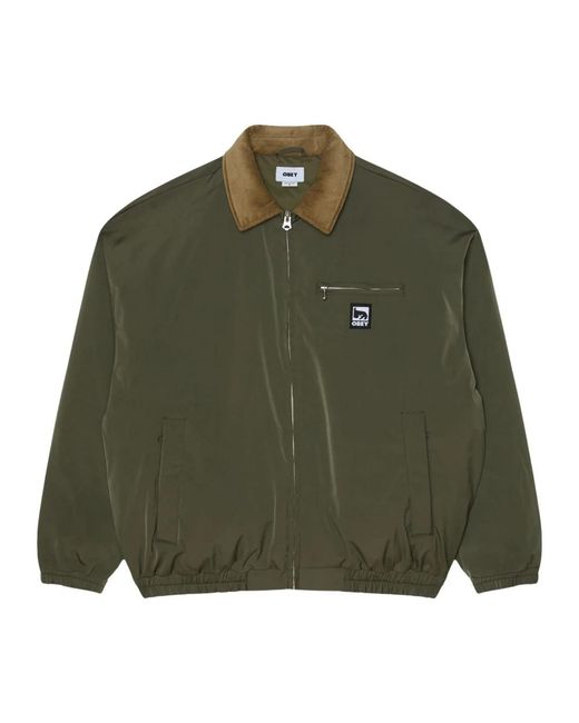 Obey Jassen ,Groen ,Polyester Elysian Jacket in het Green voor heren