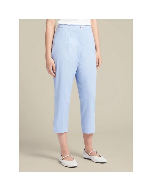 Trousers > cropped trousers Elena Miro en coloris Blue