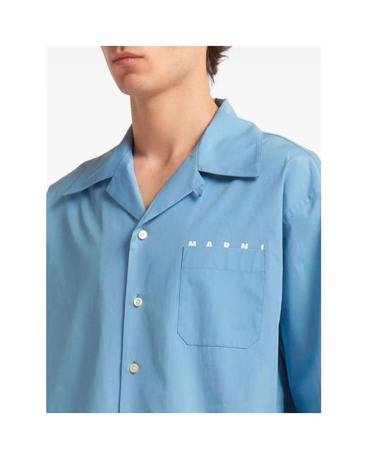 Marni Blue Short Sleeve Shirts for men
