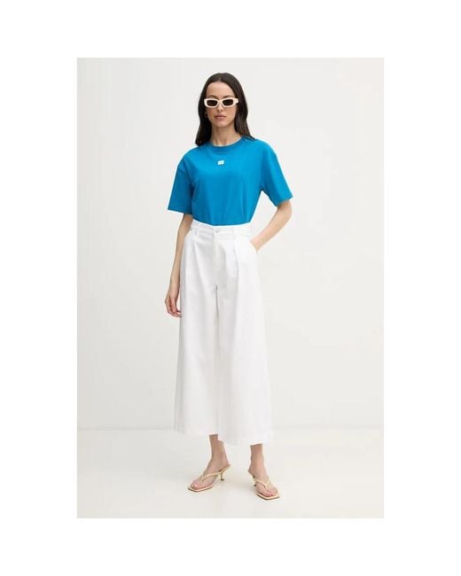 Joop! Jeans ,Wit ,Katoen Enrica Cropped Wide Leg Jeans in het White