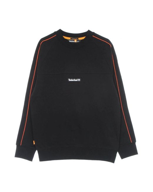 Timberland Hoodies & Sweatvesten ,Zwart ,Katoen Lichtgewicht Crewneck Sweatshirt in het Black voor heren