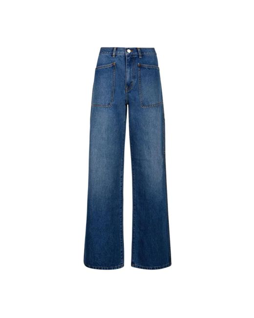 Wide jeans Tory Burch de color Blue