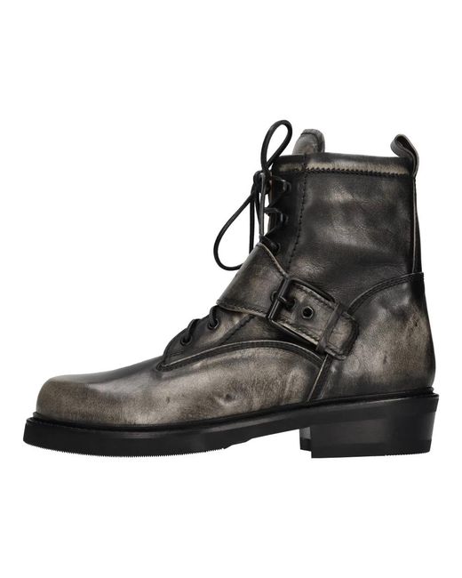 Buttero Black Lace-Up Boots for men