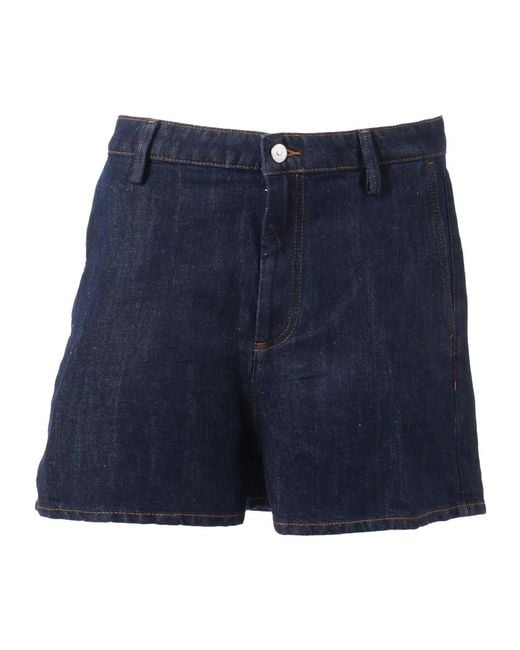 7 For All Mankind Blue Denim Shorts