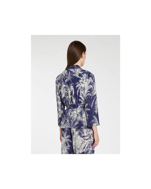 Marella Jassen ,Veelkleurig ,Stijlvolle Blazer Met Array Design in het Blue