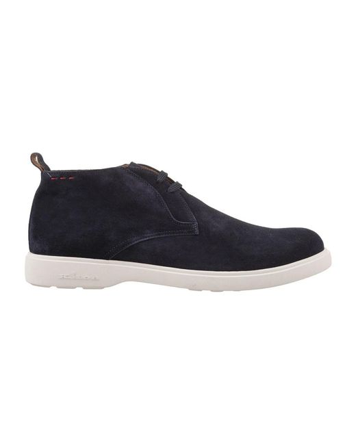 Kiton Blue Lace-Up Boots for men
