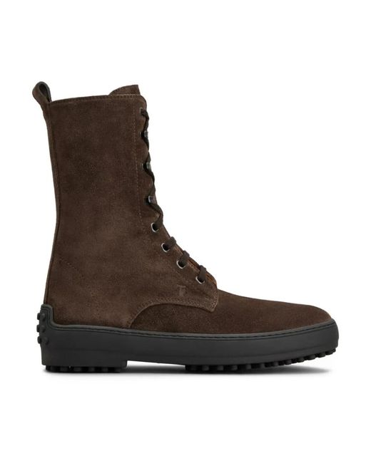 Tod's Brown Winter Gommino Suede Boots