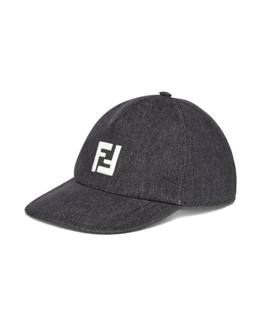Fendi Schwarze baseballkappe mit ff-logo in Black für Herren
