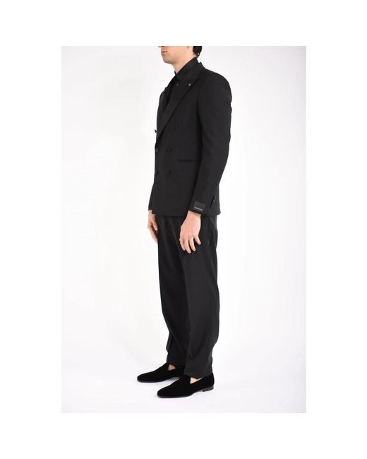 Tagliatore Black Double Breasted Suits for men