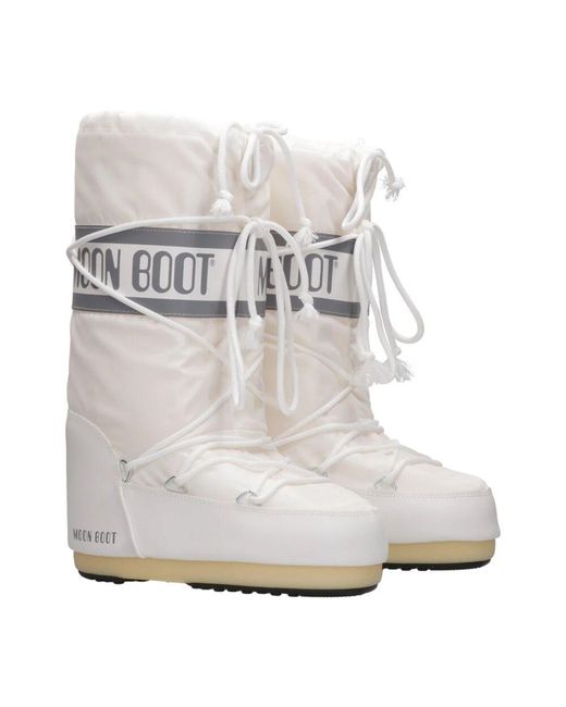 Moon Boot Gray Weiße wasserdichte winterstiefel