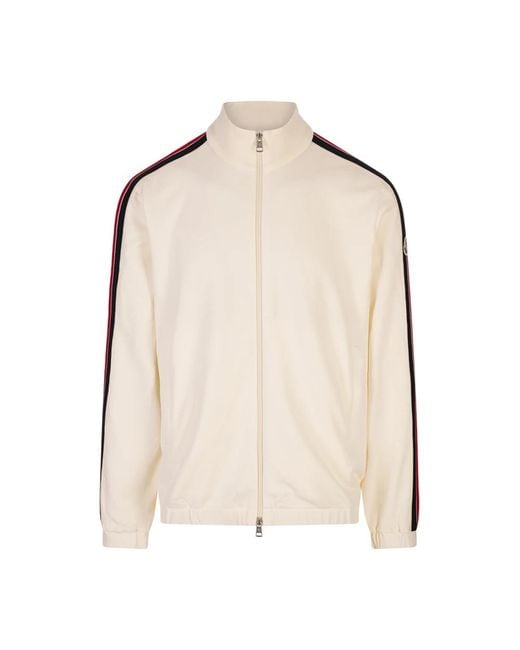 Moncler Brauner Pullover Mit Reißverschluss in Natural für Herren