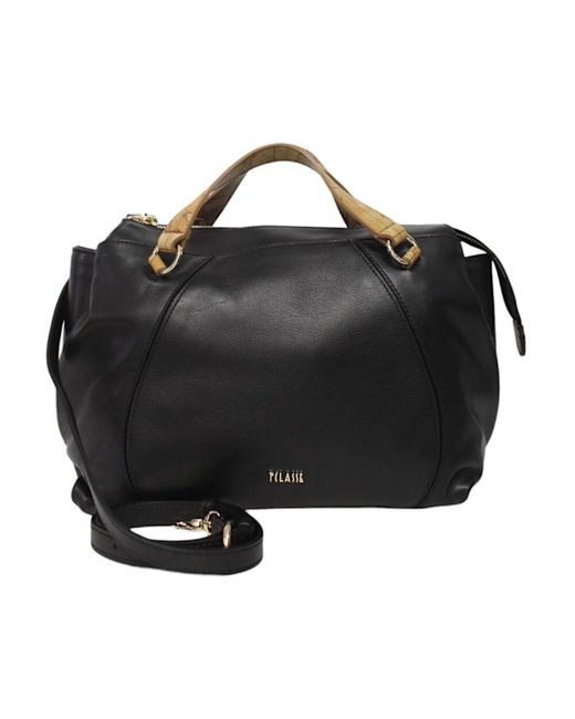 Alviero Martini 1A Classe Black Lederhandtasche Mit Verstellbarem Riemen Und Mehreren Fächern