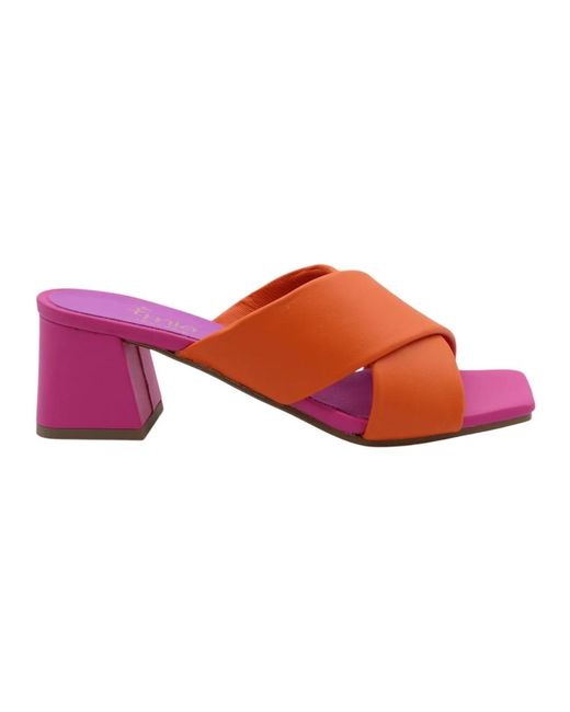 Heeled Mules E mia de color Red