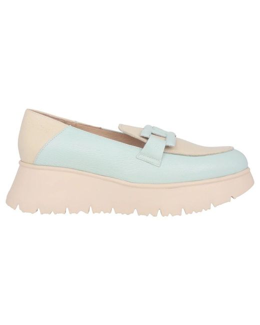 Wonders Blue Blaue Lederloafers Für Frauen