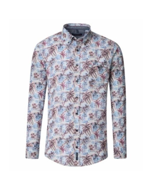 CASA MODA Blumiges Freizeithemd in Blue für Herren