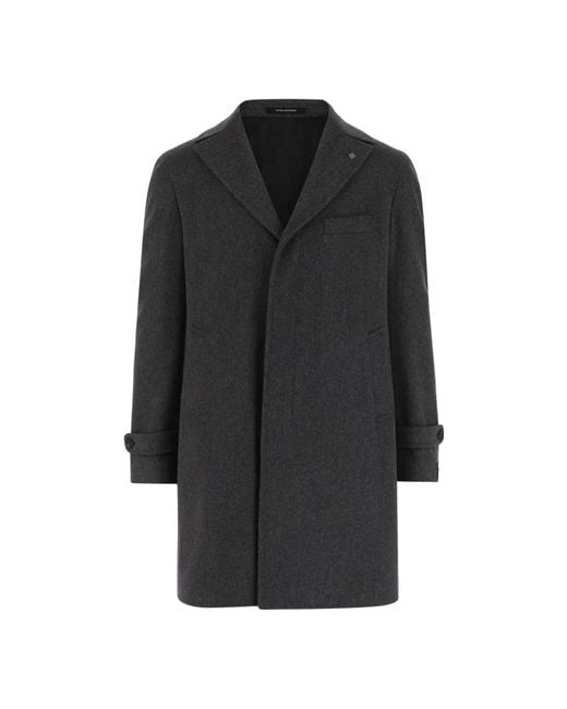 Tagliatore Black Single-Breasted Coats for men