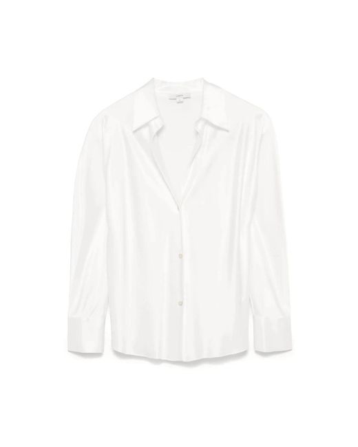 Vince Overhemden ,Wit ,Satijn Zijden Satijnen Blouse in het White