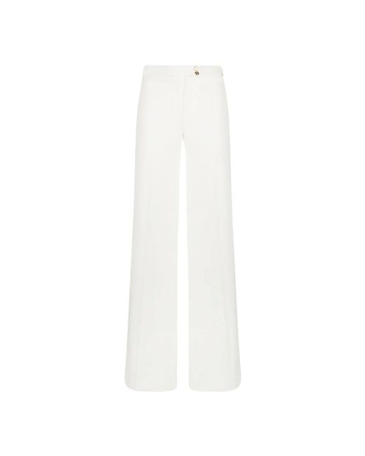 Elisabetta Franchi White Wide Trousers