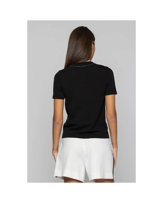 Kocca Black Glänzendes t-shirt mit rundhalsausschnitt