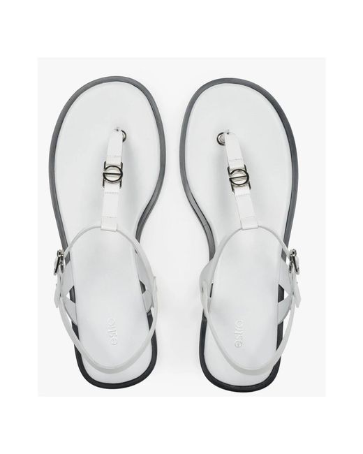ESTRO White Flat Sandals