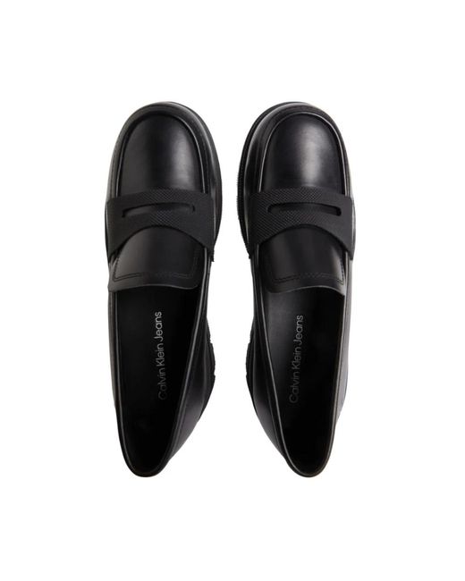 Calvin Klein Black Chunky combat loafer - schwarz