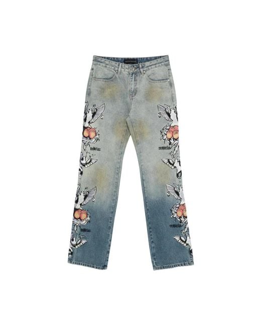 Who Decides War Geborduurde Straight-Leg Jeans in het Blue voor heren