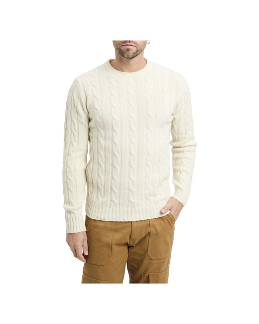 Daniele Fiesoli White Round-Neck Knitwear for men