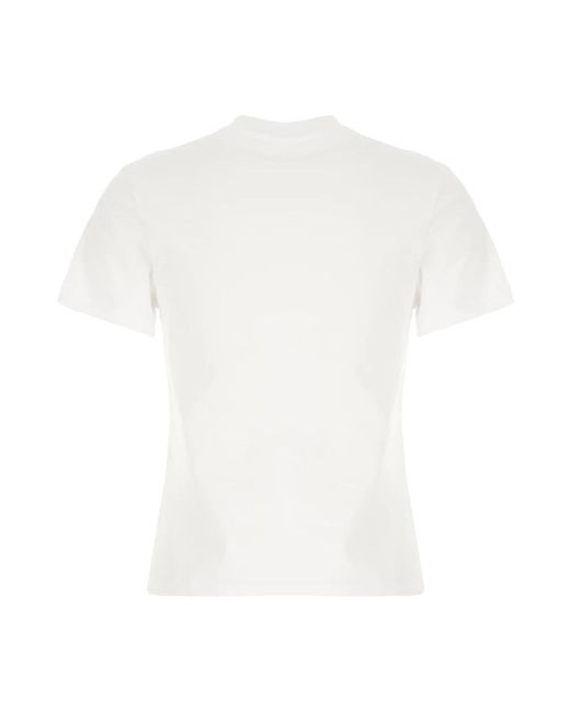 AMI Tops ,Wit ,Katoen De Coeur Cropped T-Shirt in het White