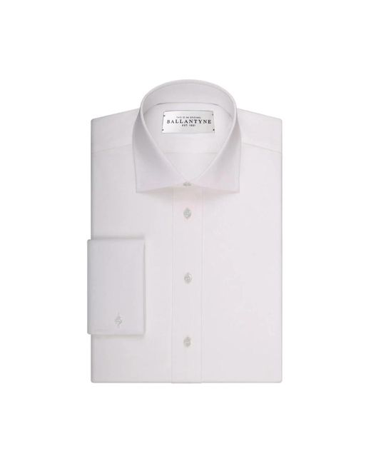 Uomo bianco cotone colletto francese camicia di Ballantyne in White da Uomo