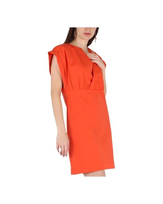 Liviana Conti Red Schmeichelhaftes Baumwollkleid mit V-Ausschnitt