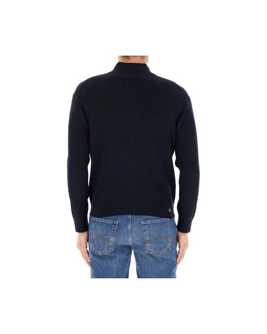 ARMANI EXCHANGE Full Zip Geribde Cardigan in het Blue voor heren
