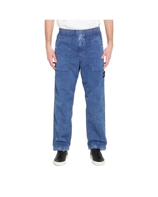 Stone Island Blue Straight Jeans for men